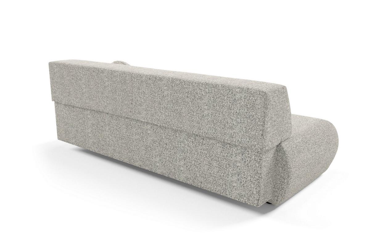 BETTSOFA DELTA Hellgrau Geflochtener Stoff mit Schlaffunktion - Hellgrau, Holz (214/74/100cm) - MASSENO