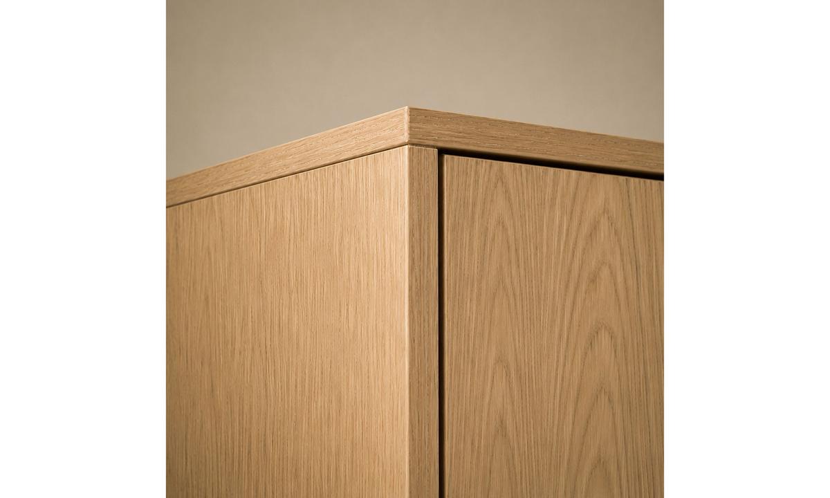 VITRINE LINDEN 89/40,6/197 cm mit Glastür ohne LED Eiche Bookmatch - Eichefarben, Eichenholz/Holzwerkstoff (89/197/40.6cm) - Lookway