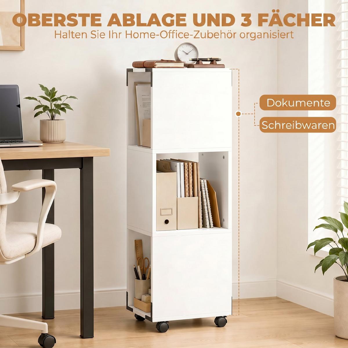 AKTENSCHRANK Weiß - Weiß, Holzwerkstoff (33.5/111/33.5cm) - HOMCOM