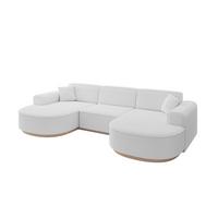 WOHNLANDSCHAFT MARI-U1-v1 - 303x171x83 cm Weiß Bouclé - Weiß, Holzwerkstoff/Textil (303/83/171cm) - ALTDECOR