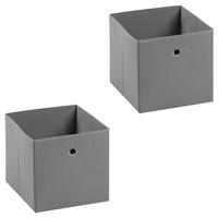 FALTBOX BELLA 2er-Set grau - Grau, Textil (32/32/32cm) - IDIMEX