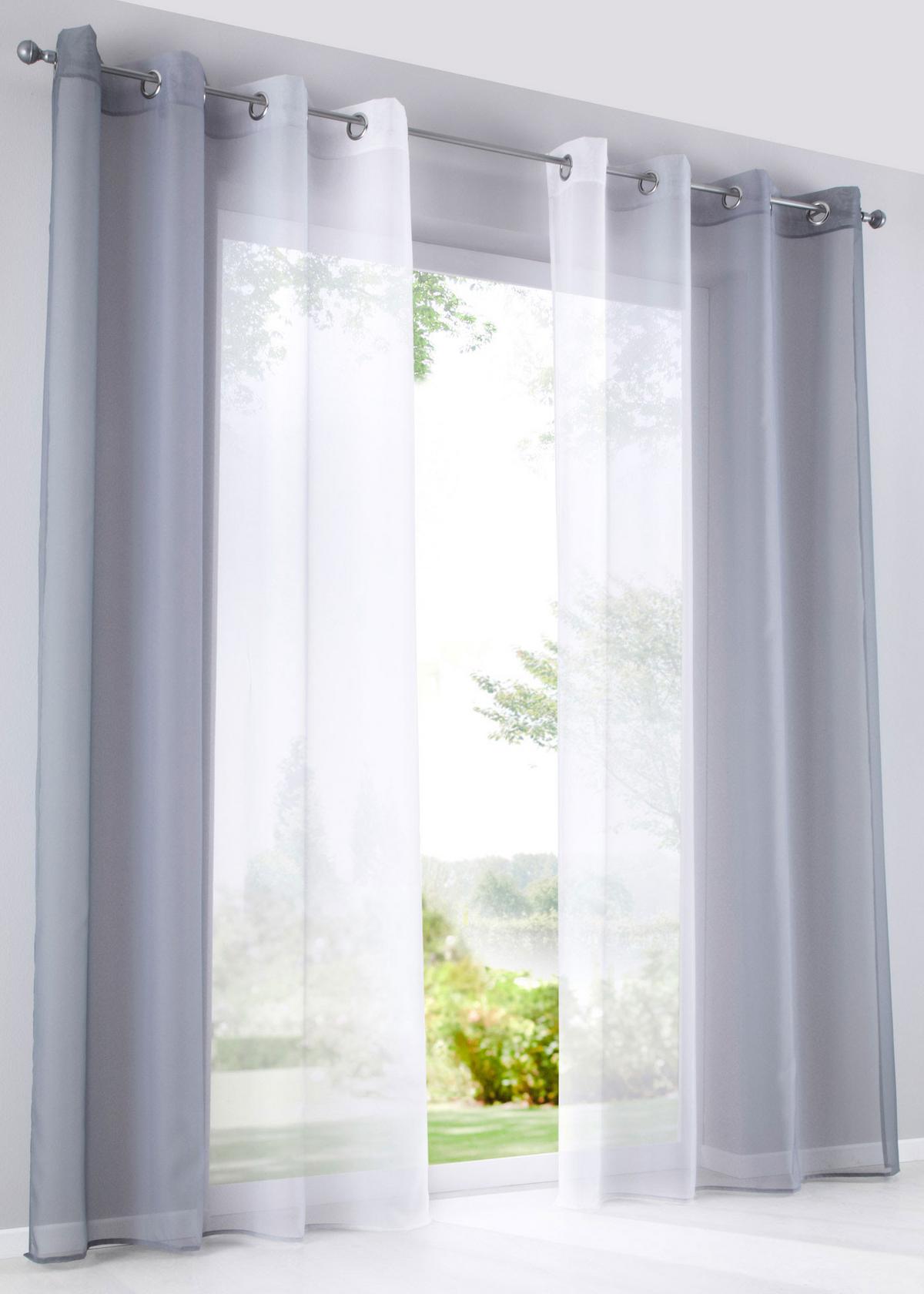 VORHANG 2ER SET »Modena« HxB 225x140 cm Grau - Grau, Textil (140/225cm) - Gardinenbox