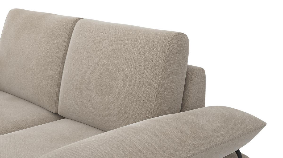 SOFA LORI 2-Sitzer, creme - Creme/Schwarz, Holzwerkstoff/Textil (185/87/96cm) - Wozimo