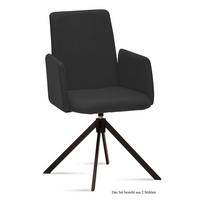 ARMLEHNSTUHL drehbar (2er-Set) Deasia 52x92x60 Schwarz/Anthrazit - Anthrazit/Schwarz, Kunststoff (60/92/52cm) - 58aufmkessel