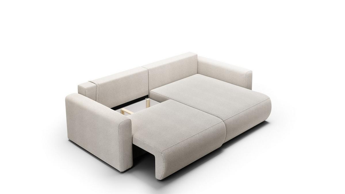ECKSOFA Chaira Mit Schlaffunktion - Hellgrau, Holzwerkstoff/Textil (240/149cm) - Fun Möbel
