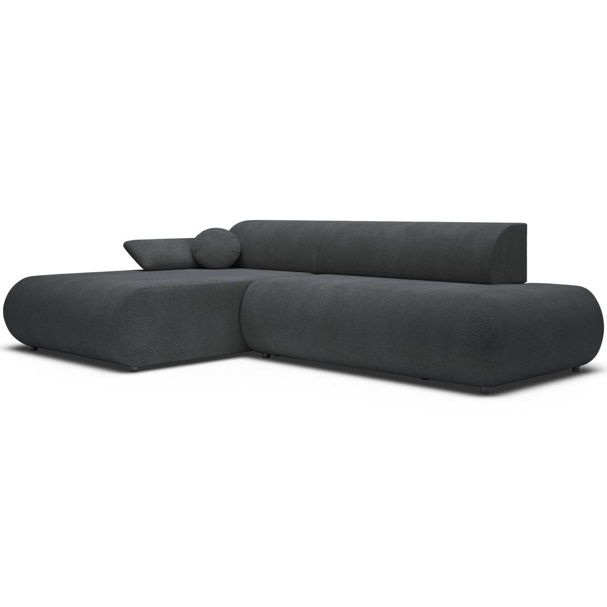 ECKSOFA Armone Graphit Chenille - Schwarz, Kunststoff/Textil (286/173.5cm) - Selsey