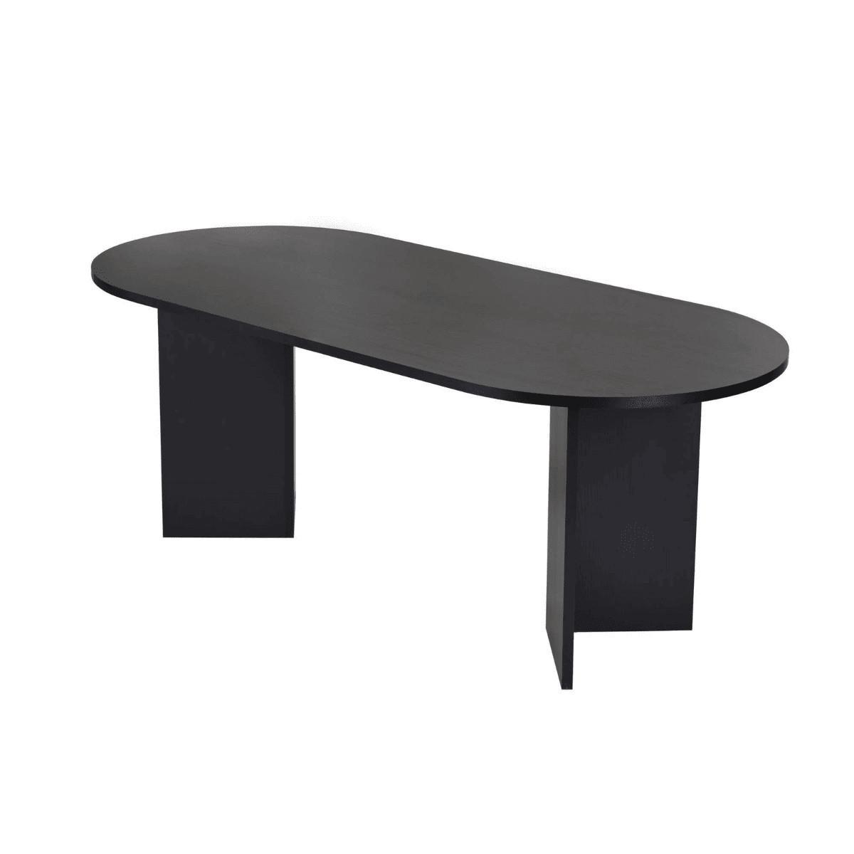 ESSTISCH mit ovaler Tischplatte L200 cm 90/200/75 cm - Eichefarben, Holzwerkstoff (96/90/75cm) - Calicosy