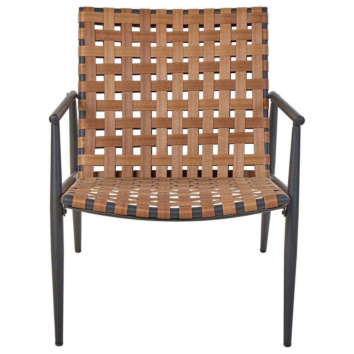 BISTRO-SET 2-Sitzer Braun Ziria - Schwarz/Braun, Kunststoff - Beliani