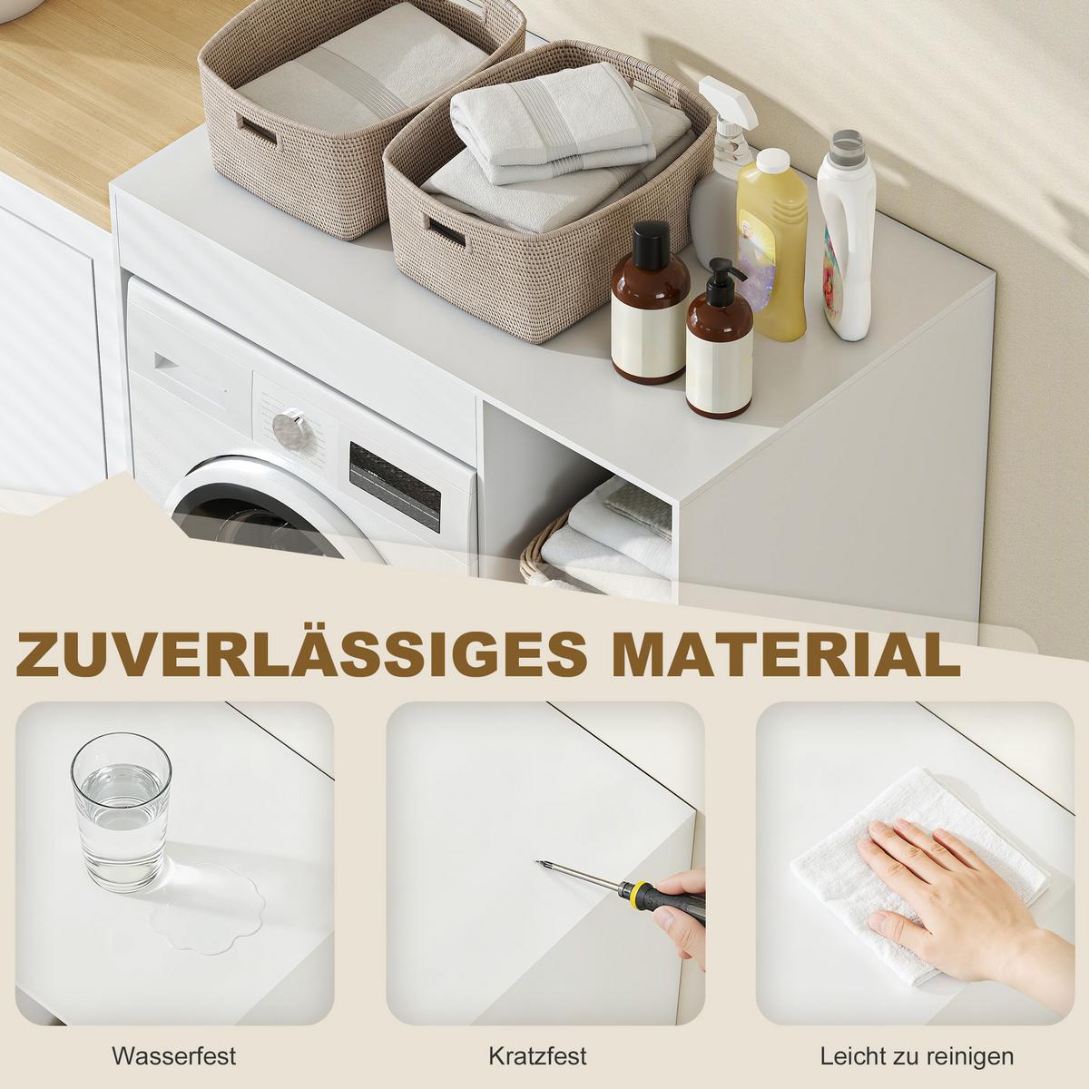 WASCHMASCHINENSCHRANK Spanplatte Weiß - Weiß, Holzwerkstoff (60/90.5/96cm) - HOMCOM