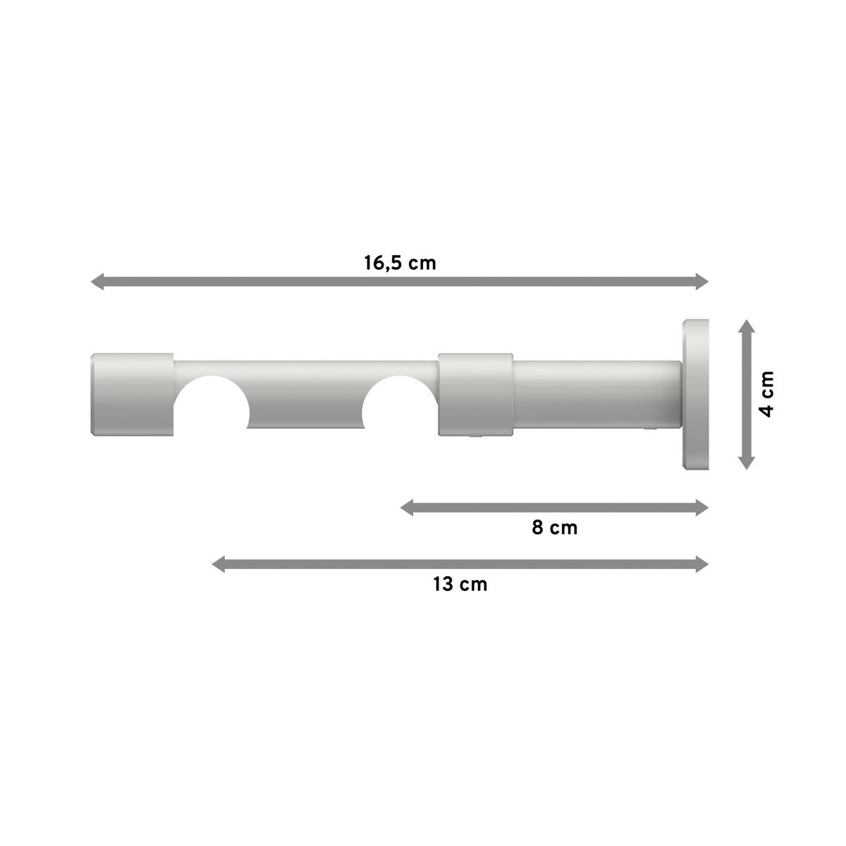 TRÄGER FÜR GARDINENSTANGEN 20 mm Ø, Prestige 2-läufig, Weiß - Weiß, Metall (16.2/4/4cm) - INTERDECO