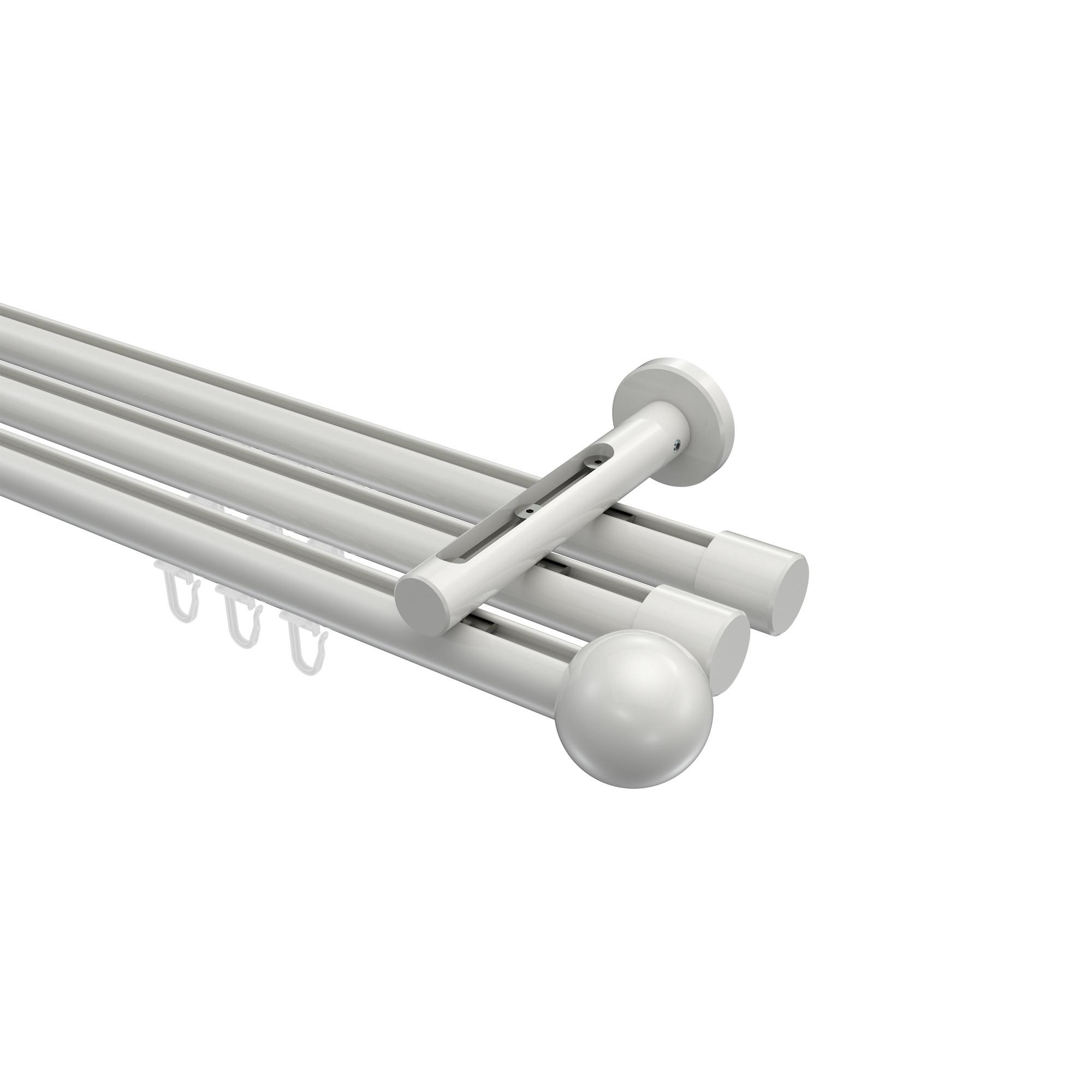 GARDINENSTANGE INNENLAUF Siteno Luino 300 cm (geteilt in 3 x 100 cm), 3-läufig, 20 mm Ø Weiß - Weiß, Metall (300cm) - INTERDECO