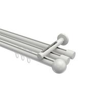 GARDINENSTANGE INNENLAUF Siteno Luino 300 cm (geteilt in 3 x 100 cm), 3-läufig, 20 mm Ø Weiß - Weiß, Metall (300cm) - INTERDECO