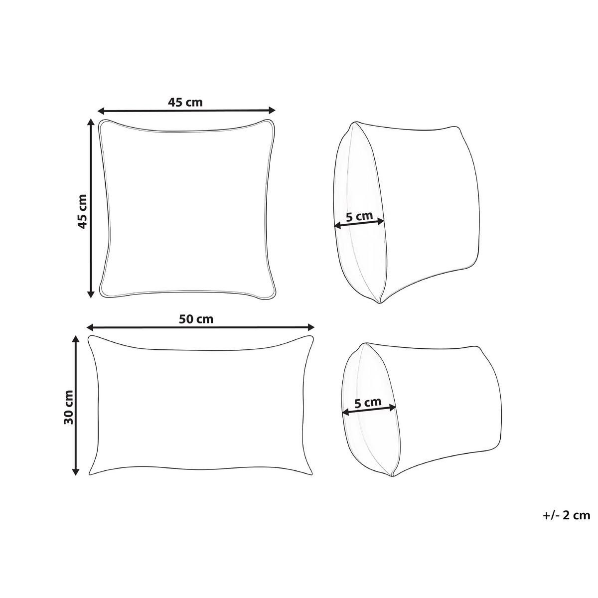 DEKOKISSEN 2er-Set Grün 45/45 cm Anisoptera - Grün, Textil (45/45cm) - Beliani