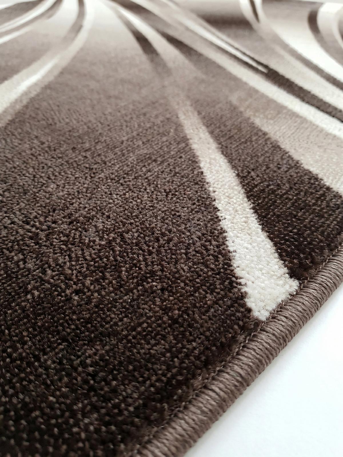 KURZFLORTEPPICH DRAU, mit abstraktem Wellenmuster, Braun, 80 x 300 cm - Braun, Textil (80/300cm) - KADIMA DESIGN