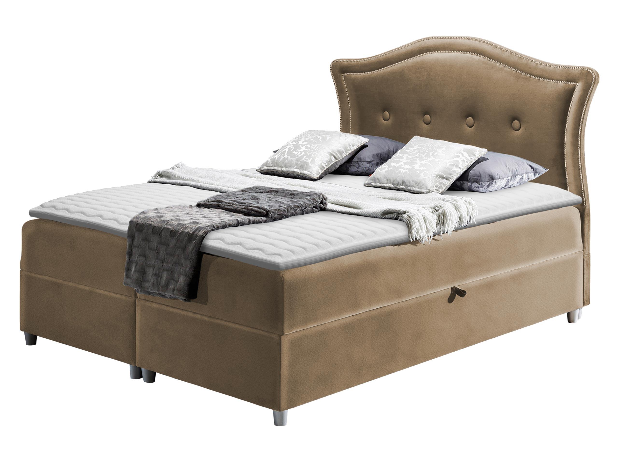 BOXBETT Bedran Lux - H3 - Hellbraun, Holz (160/200cm) - MIRJAN24