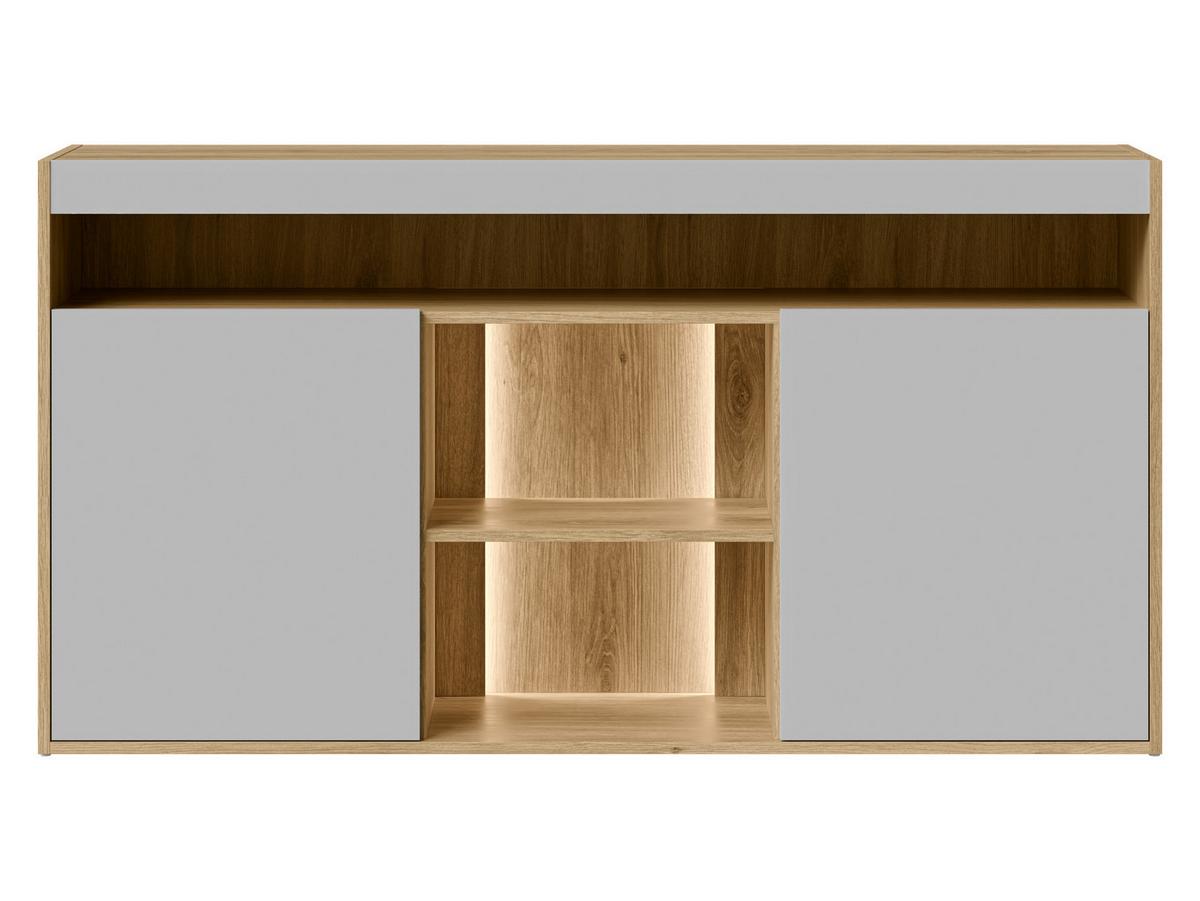 KOMMODE Fiore 150 2D - Eichefarben/Schwarz, Holzwerkstoff/Kunststoff (151/79/39cm) - MIRJAN24