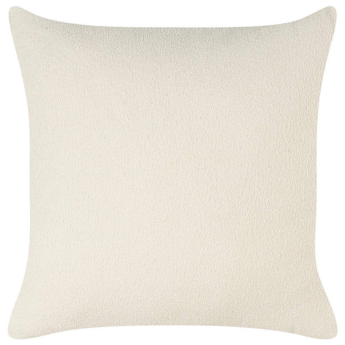 CHAISELONGUE Bouclé cremeweiß linksseitig Riom - Schwarz/Weiß, Textil (156/75/77cm) - Beliani