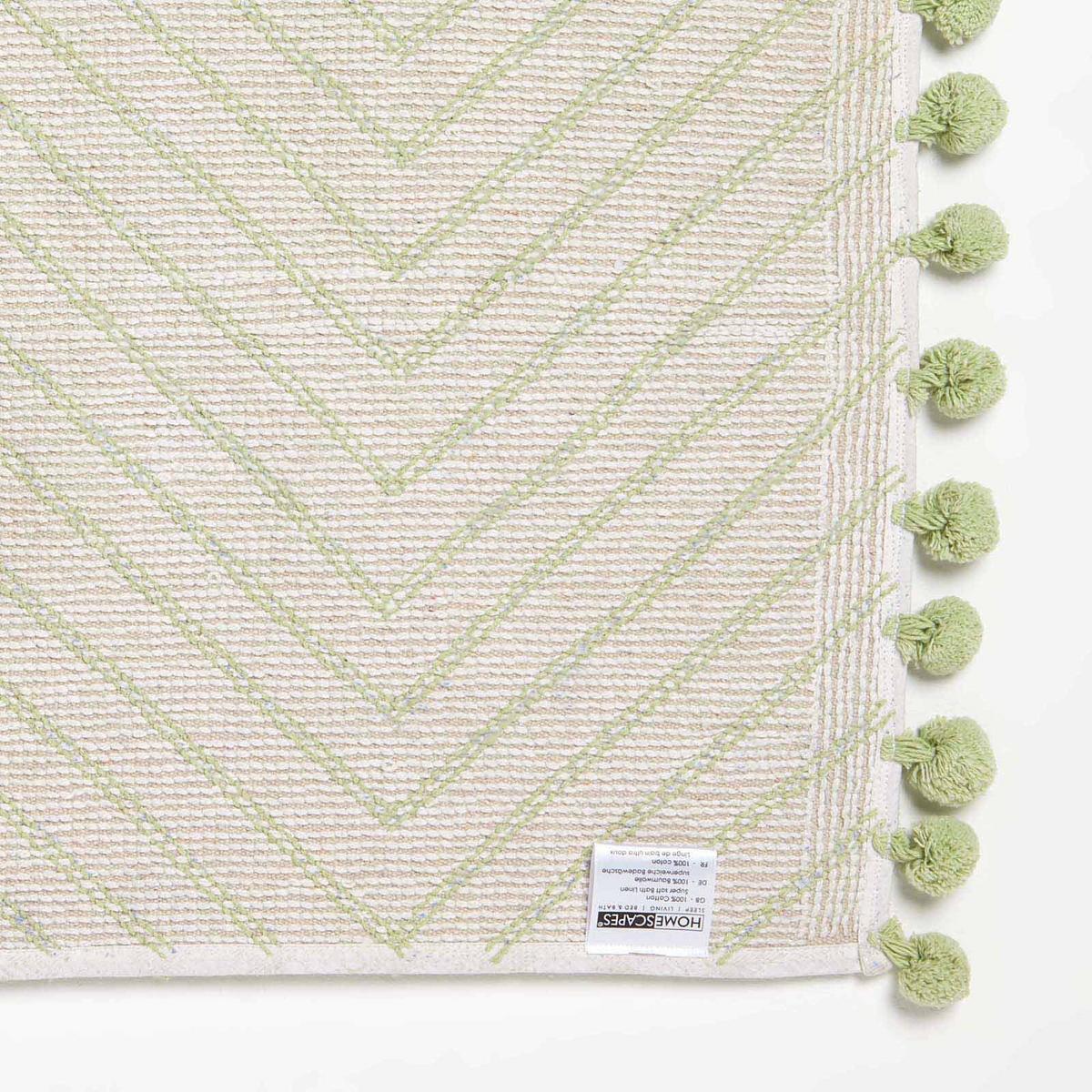 BADEMATTE 50/80 cm Chevron, Baumwolle - Grün, Textil (50/80cm) - Homescapes