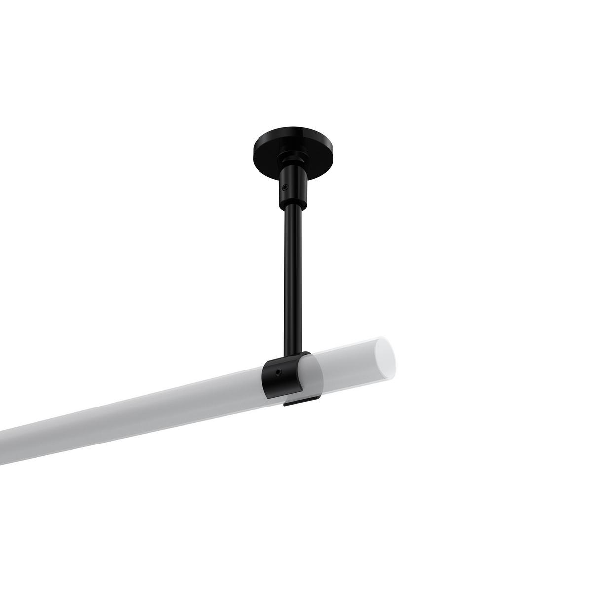 DECKENTRÄGER FÜR GARDINENSTANGEN 20 mm Ø, Sonette 1-läufig, Schwarz - Schwarz, Metall (4.3/14.2/4.3cm) - INTERDECO