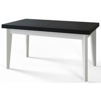 RECHTECKIGER Esszimmertisch SKANDI, ausziehbarer Tisch, Größe: 200-300X100X78 cm, Wohnzimmertisch Farbe: Schwarz, mit Holzbeinen in Farbe Weiß - Schwarz/Weiß, Holzwerkstoff (200/100/78cm) - Alpi-Möbel