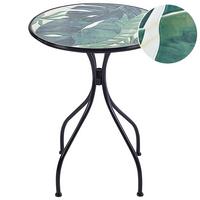 GARTENTISCH Keramik Schwarz Cozzana - Schwarz/Grün, Metall (60/60/75cm) - Beliani