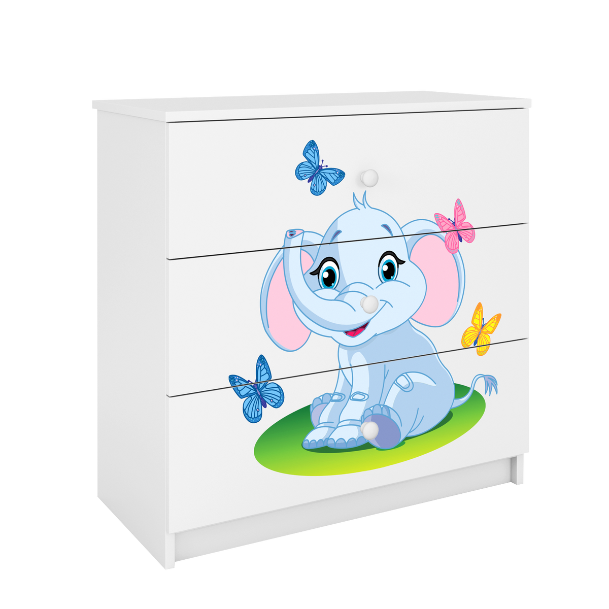 KOMMODE Babydreams Elefant 81/81/41 - Weiß, Holzwerkstoff (81/81/41cm) - RAUMHIRSCH FURNITURE