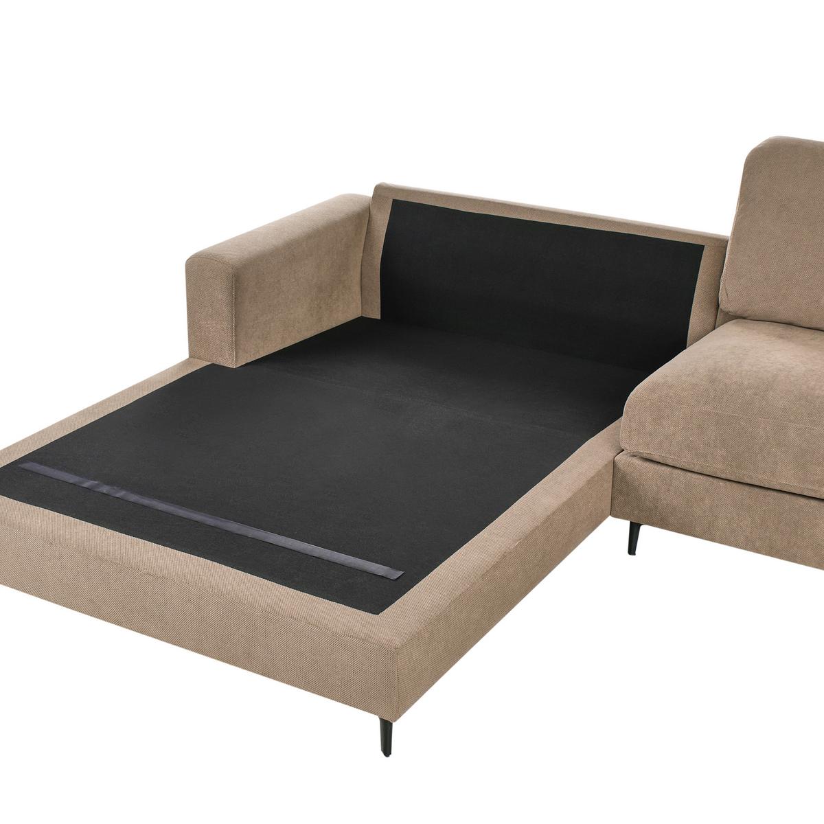ECKSOFA 3-Sitzer Stoff Braun rechtsseitig Maloy - Braun, Textil (272/189cm) - Beliani