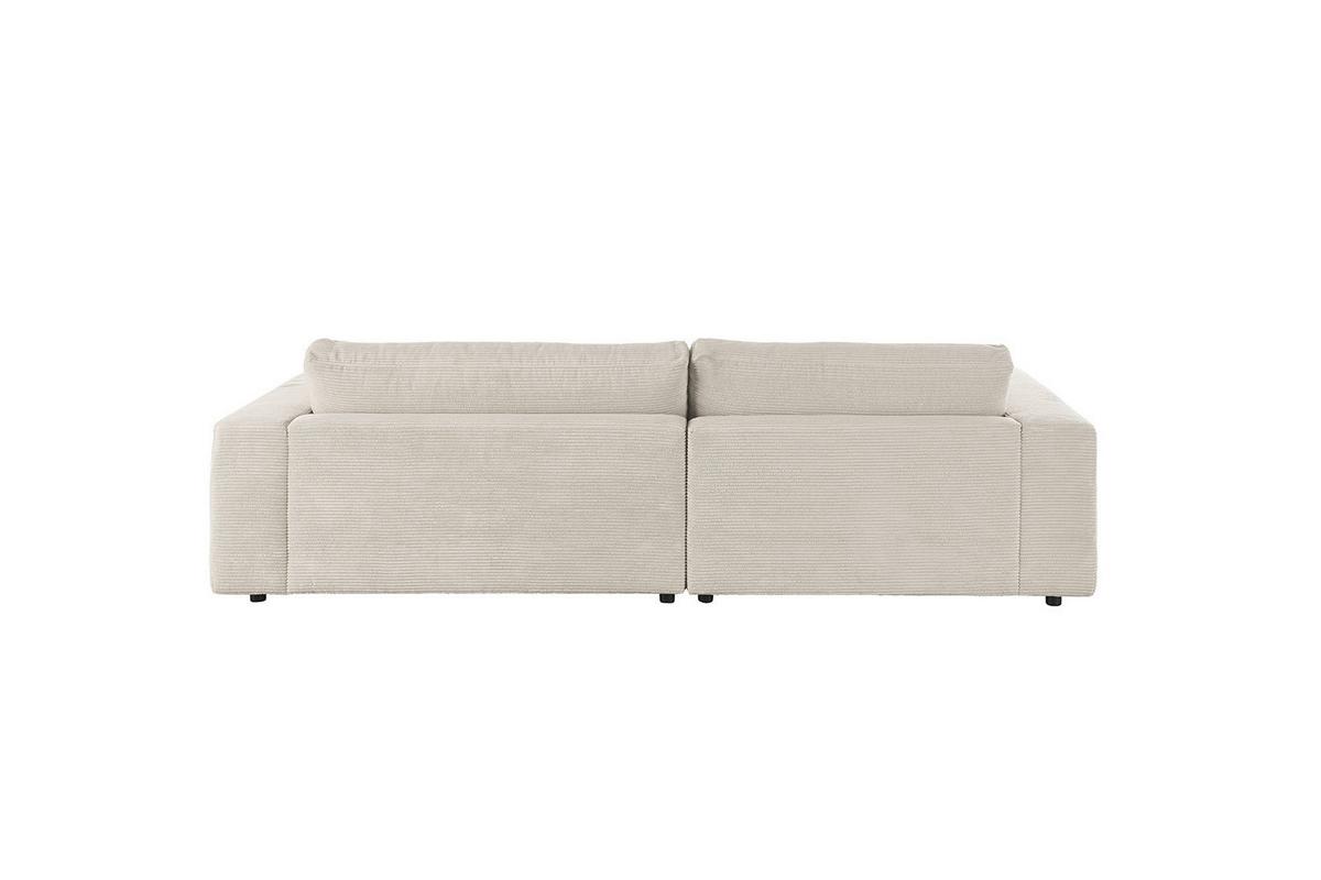 ECKSOFA MADELINE Hellgrau Cord - Hellgrau/Schwarz, Kunststoff/Textil (270/190cm) - KAWOLA