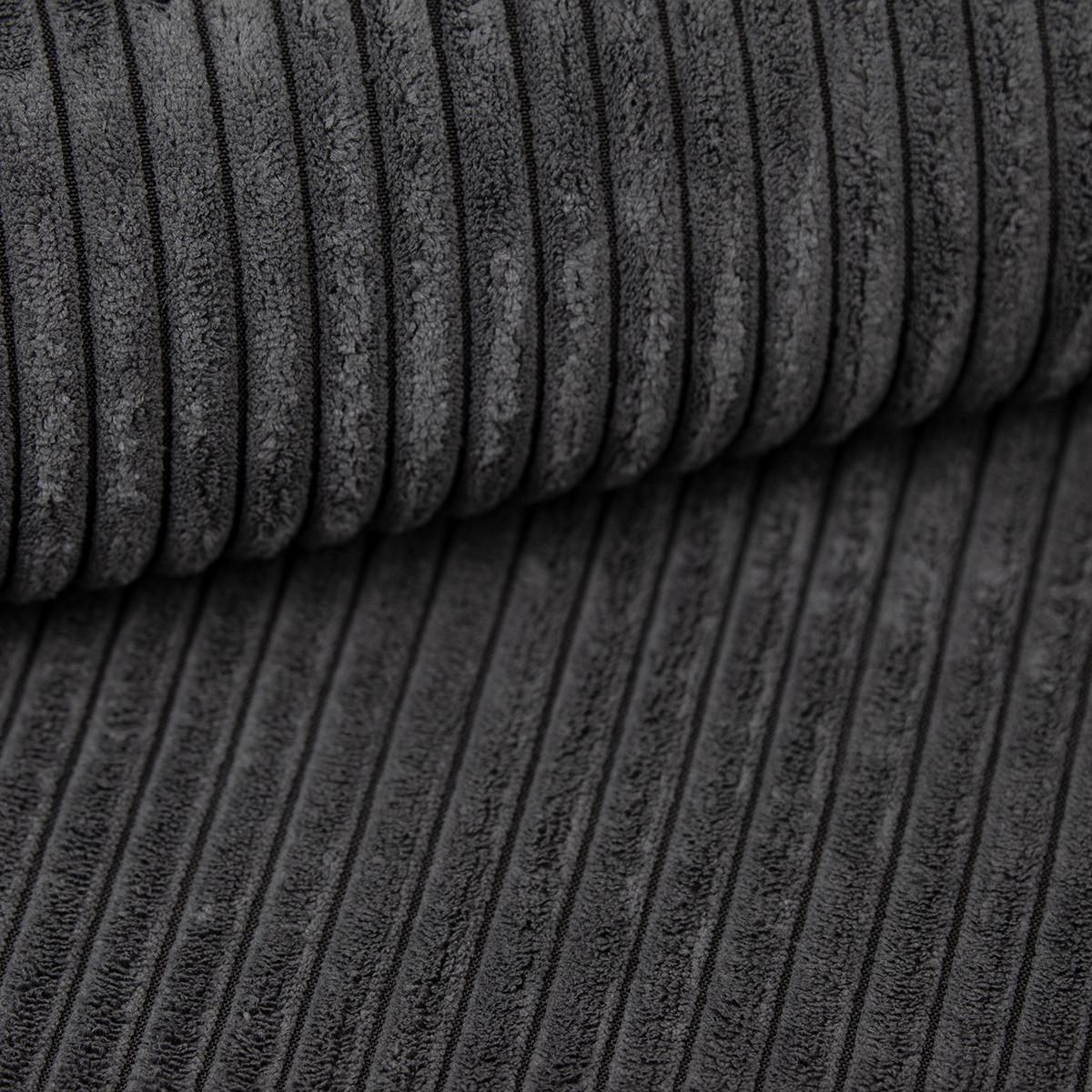 ECKSOFA Dunkelgrau Cord-Stoff mit Bettkasten - Dunkelgrau, Textil (248/145cm) - Idohome