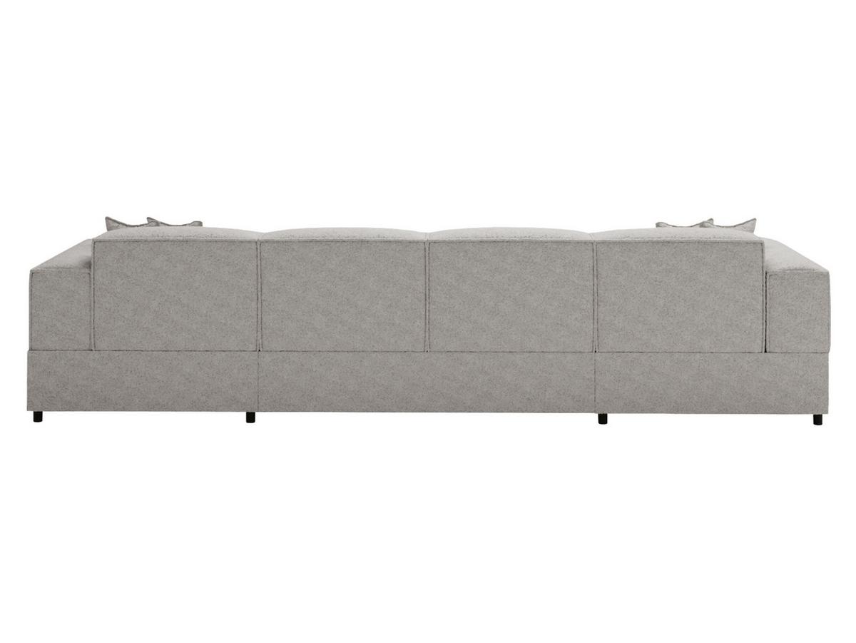 WOHNLANDSCHAFT Santos U Boucle - Schwarz/Grau, Holzwerkstoff/Kunststoff (320/79/166cm) - MIRJAN24