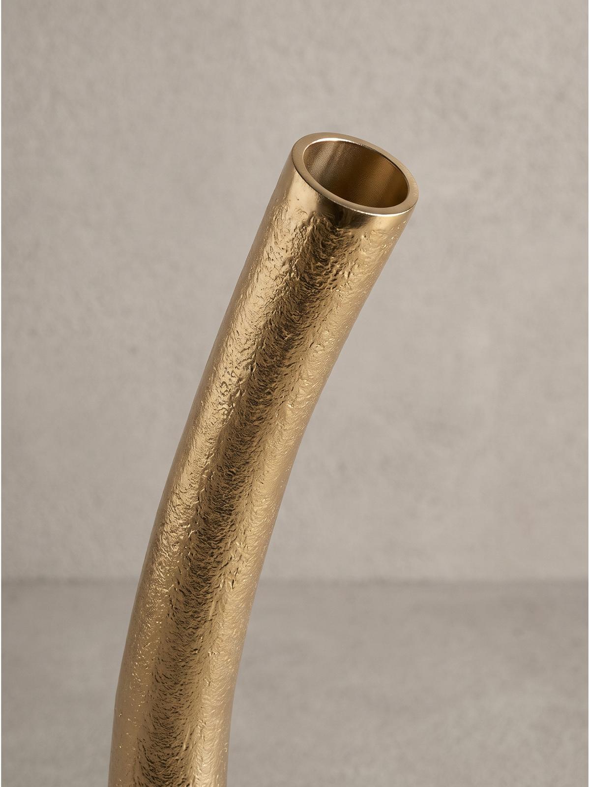 BODENVASE BAVENO, Aluminium, handgefertigt, Gold, 48 x 10 x 100 cm - Goldfarben, Metall (100cm) - KADIMA DESIGN