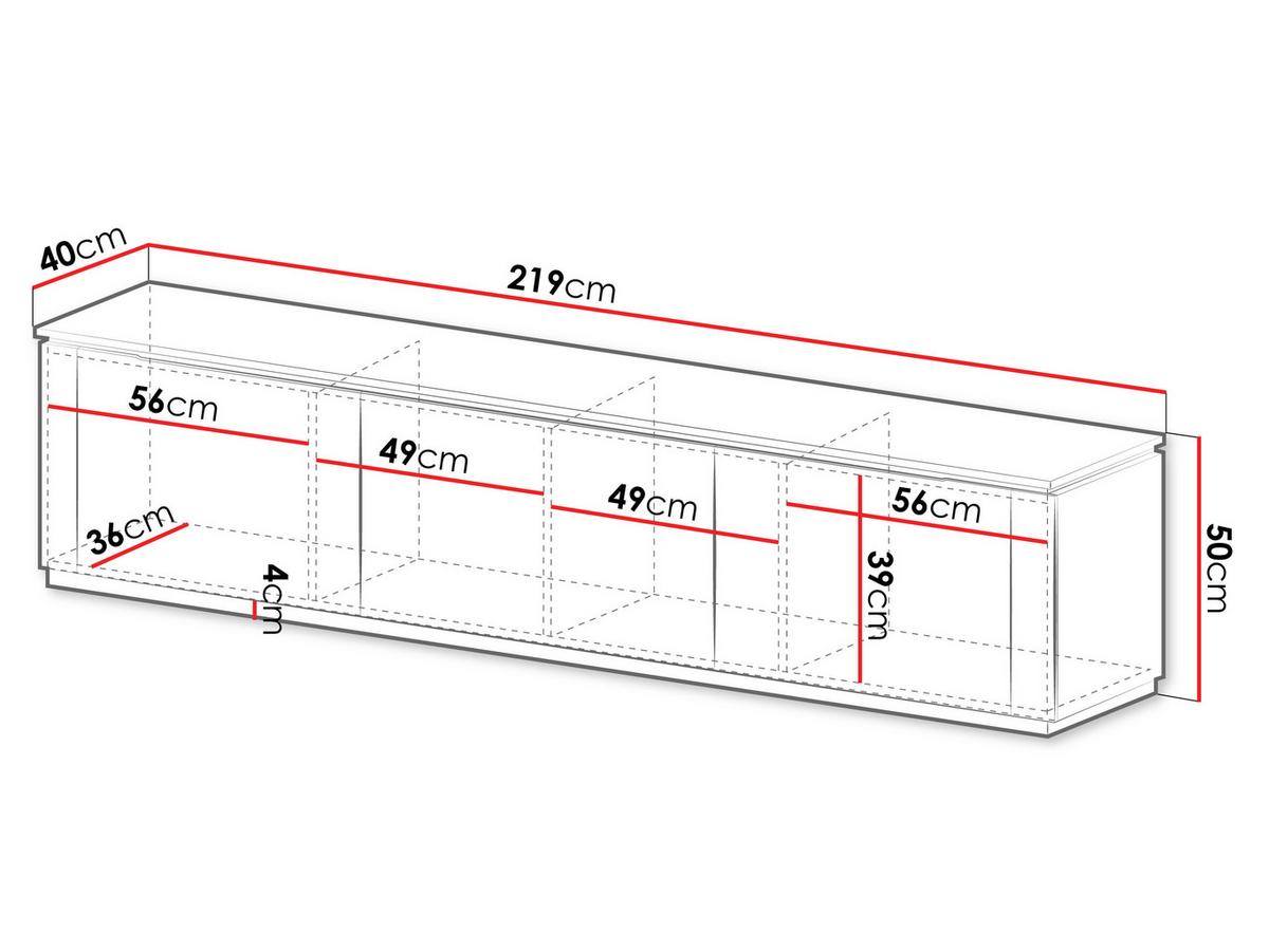TV-LOWBOARD Hilafin 4K - Sandfarben/Goldfarben, Holzwerkstoff/Kunststoff (219/50/40cm) - MIRJAN24