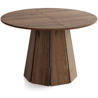 ESSTISCH Lunda rund ausziehbar verlängerbar, Wallnuss Dunkelbraun 100-140/100/76 cm - Walnussfarben/Schwarz, Holzwerkstoff (100/140/76cm) - WFL GROUP