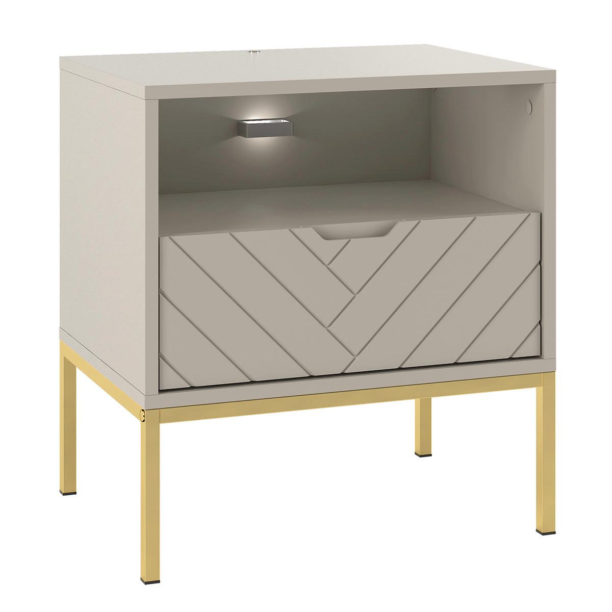 NACHTTISCH Daria Kaschmir - Beige, Holzwerkstoff (53/77/39cm) - Petits-meubles