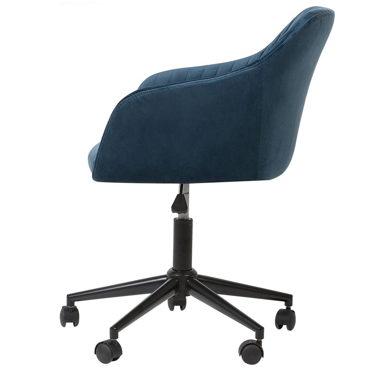 BÜRODREHSTUHL Polyester Blau Venice - Blau/Schwarz, Kunststoff/Textil (46/79/64cm) - Beliani