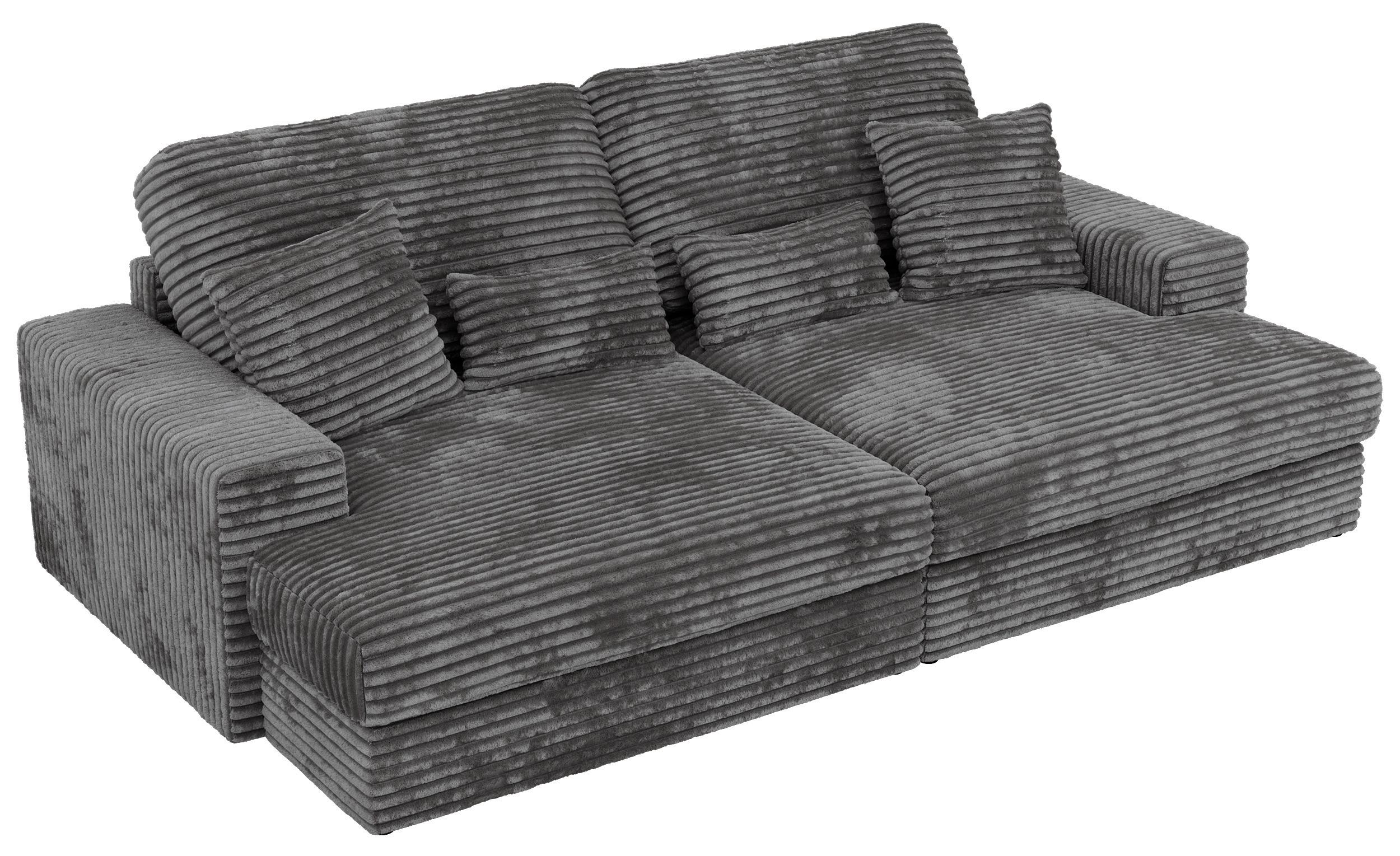 3-SITZER SOFA ANERO - Grau Cord - Schwarz/Grau, Kunststoff/Textil (292/107/163cm) - MKS