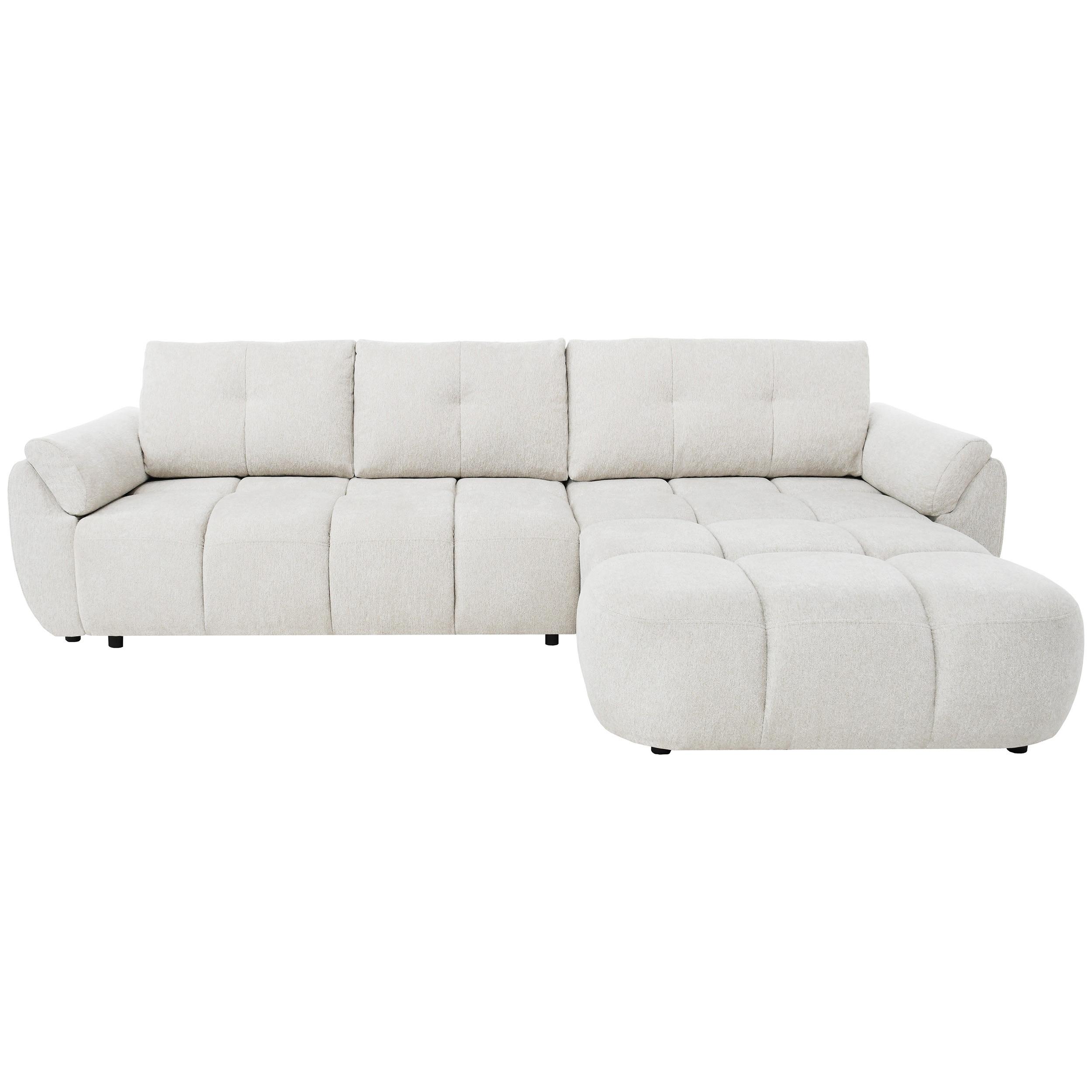 ECKSOFA Massimo, universelle Eckschlafsofa 280 cm mit Schlaffunktion und Bettkasten, Creme - Creme, Textil (283/204cm) - Beautysofa