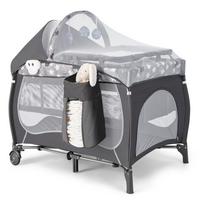 BABYBETT Grau - Grau, Textil - COSTWAY