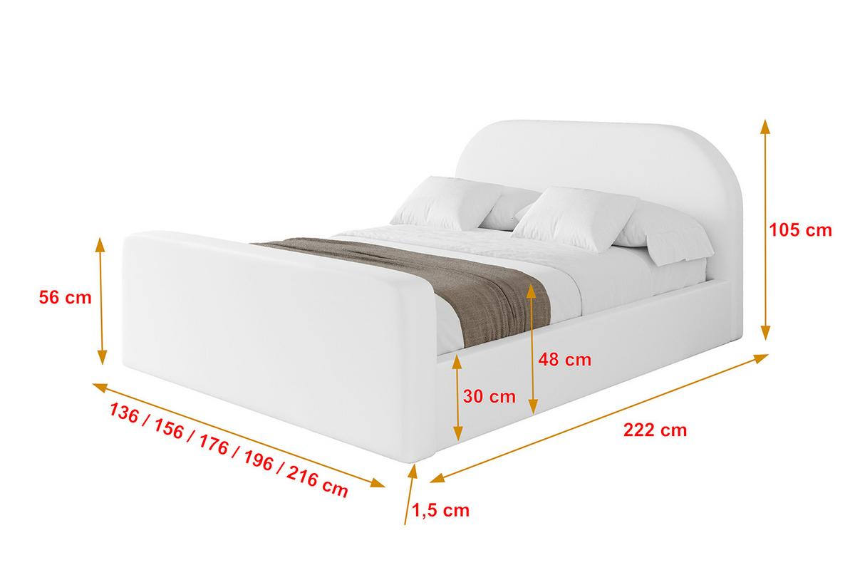 POLSTERBETT mit Bettkasten, Fußteil und Lattenrost, Boxbett ohne Matratze - TIVON-Z 180x200 Weiß Kunstleder - Weiß Hochglanz, Holzwerkstoff/Textil (180/200cm) - ALTDECOR