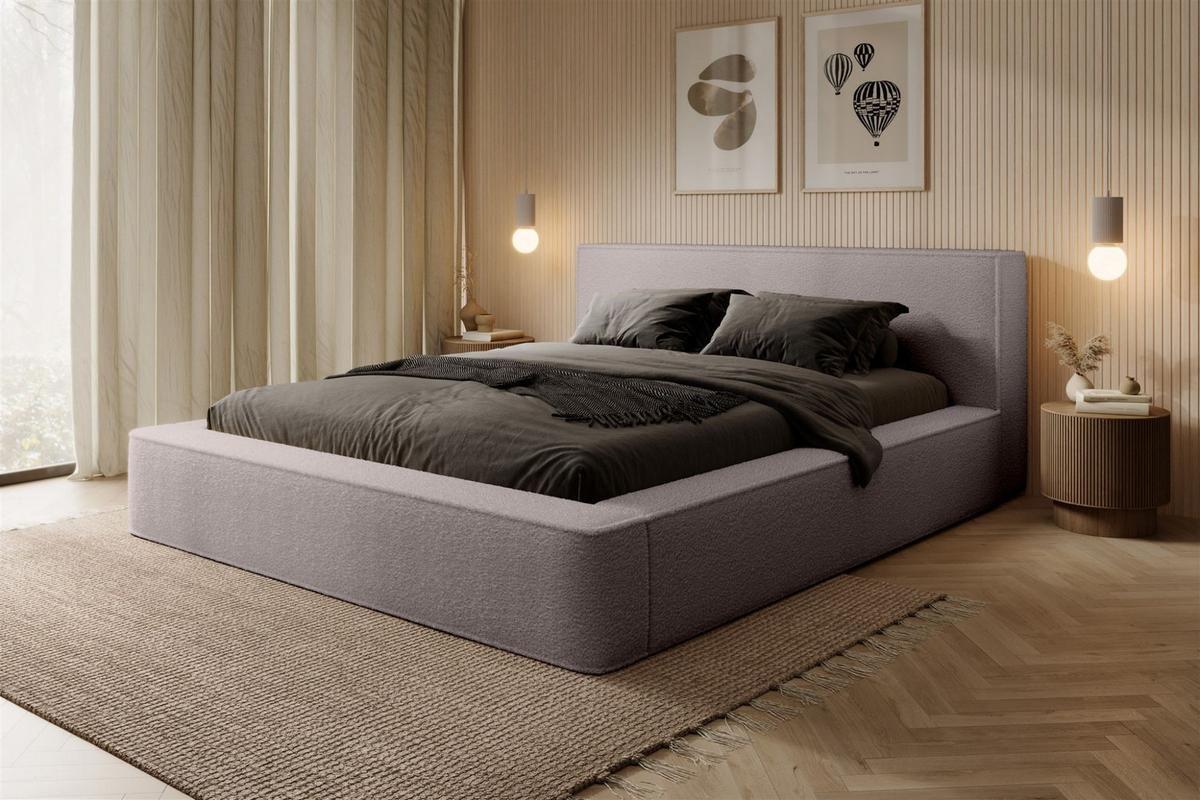 POLSTERBETT Omaha In Euphoria - Beige, Holzwerkstoff/Textil (180/200cm) - Fun Möbel