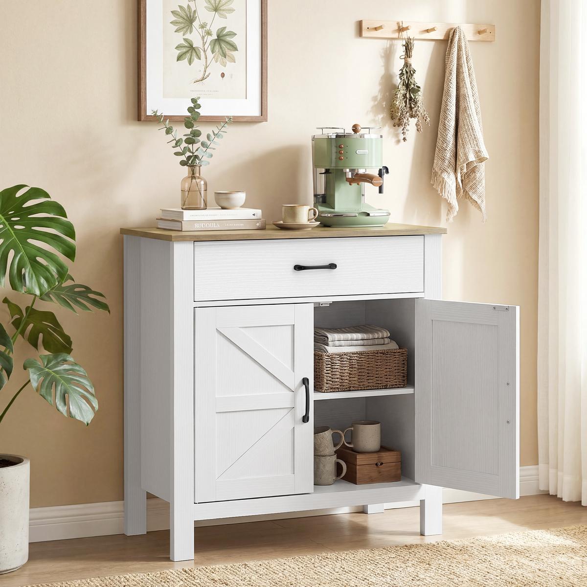 SIDEBOARD Spanplatte 77/40/82 cm Weiß - Weiß, Holzwerkstoff (39.3/81.5/77cm) - HOMCOM