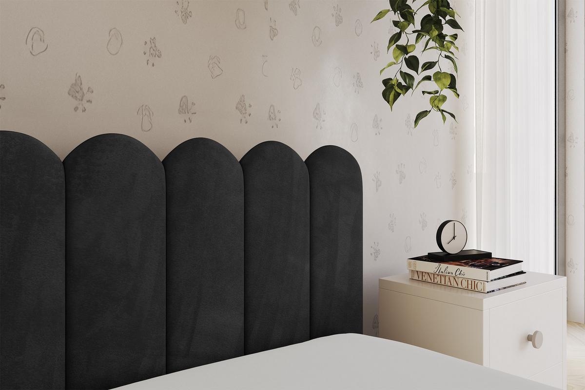 EINZELLBETT Jugendbett mit Bettkasten und Matratze H3/H4, Links - ARTY 100x200 Schwarz - Schwarz, Holzwerkstoff/Textil (100/200cm) - ALTDECOR