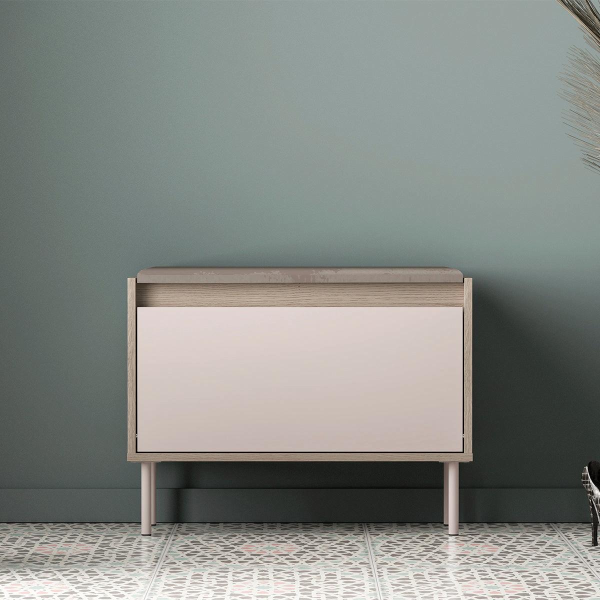 SCHUHMÖBEL Alos Kaschmir und Holz - Beige, Holzwerkstoff (69/55/34cm) - Petits-meubles