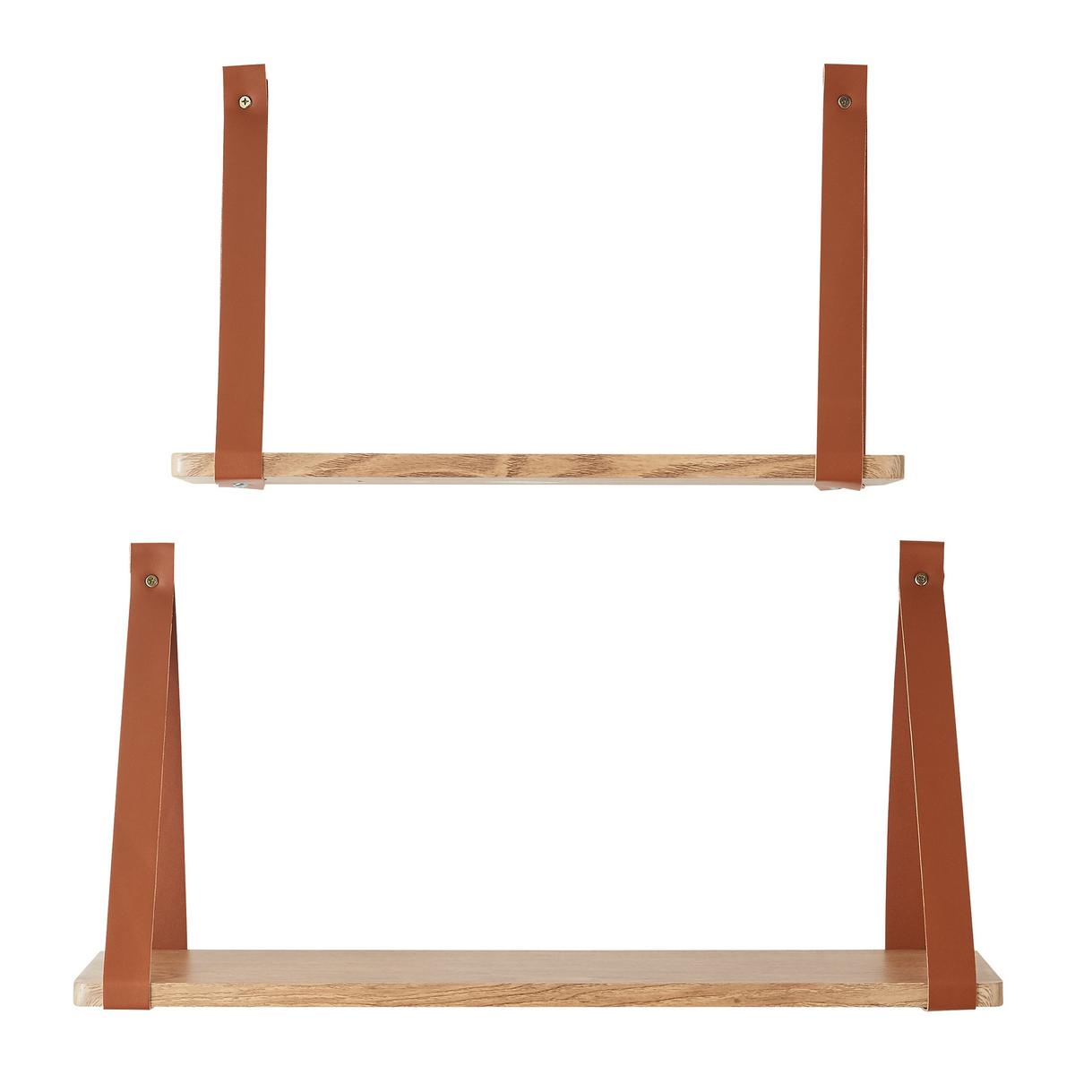 WANDREGAL-SET 2 TLG. Utsira - Eichefarben, Holzwerkstoff (20/30/60cm) - [en.casa]