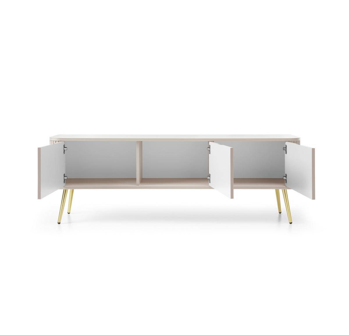 LOWBOARD ZENZERO 168x39x57 cm mit 3 Türen Kaschmir - Kaschmir/Goldfarben, Holzwerkstoff (168/57/39cm) - MASSENO