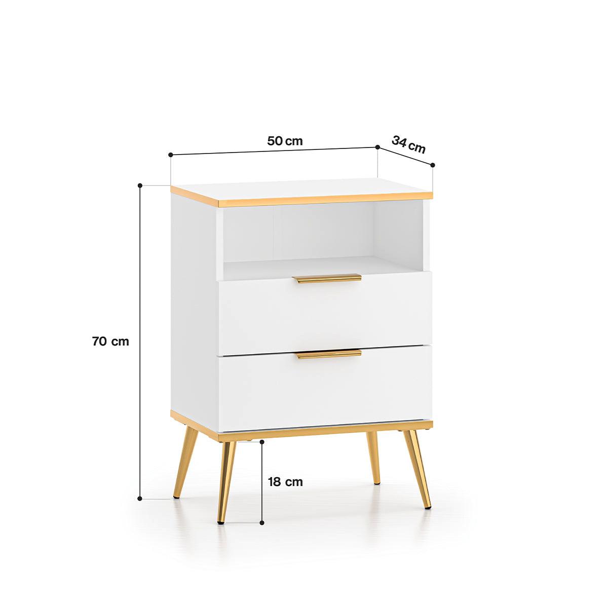 NACHTTISCH Zora Weiß - Weiß, Holzwerkstoff (50/70/34cm) - Petits-meubles