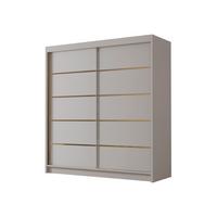 SCHIEBETÜRENSCHRANK Bali IV - Goldfarben/Naturfarben, Holzwerkstoff/Metall (180/215/58cm) - MIRJAN24