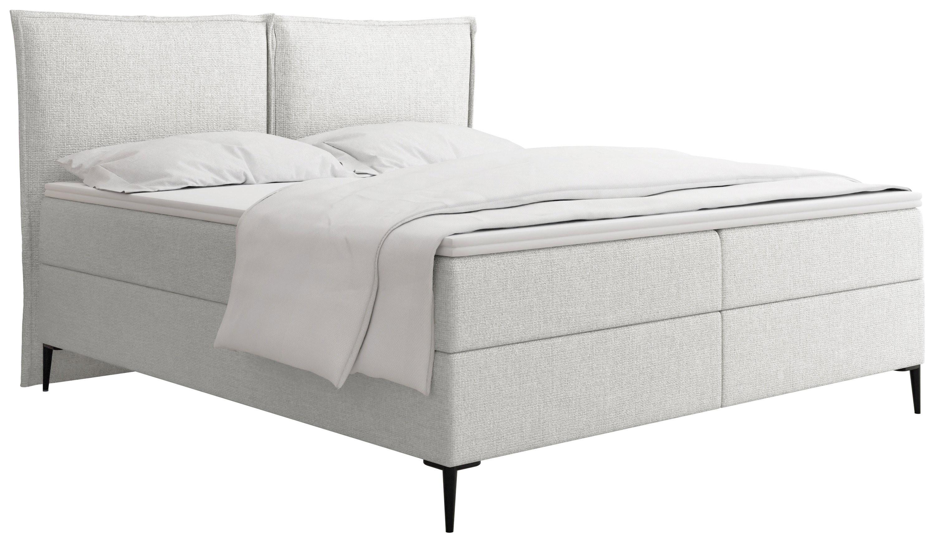 BOXBETT Calio Rise mit Bettkasten, Grau Chenille 140x200 cm – inkl. H4 Taschenfederkern Matratze & Foam Topper - Schwarz/Grau, Holz/Holzwerkstoff (140/200cm) - WFL GROUP