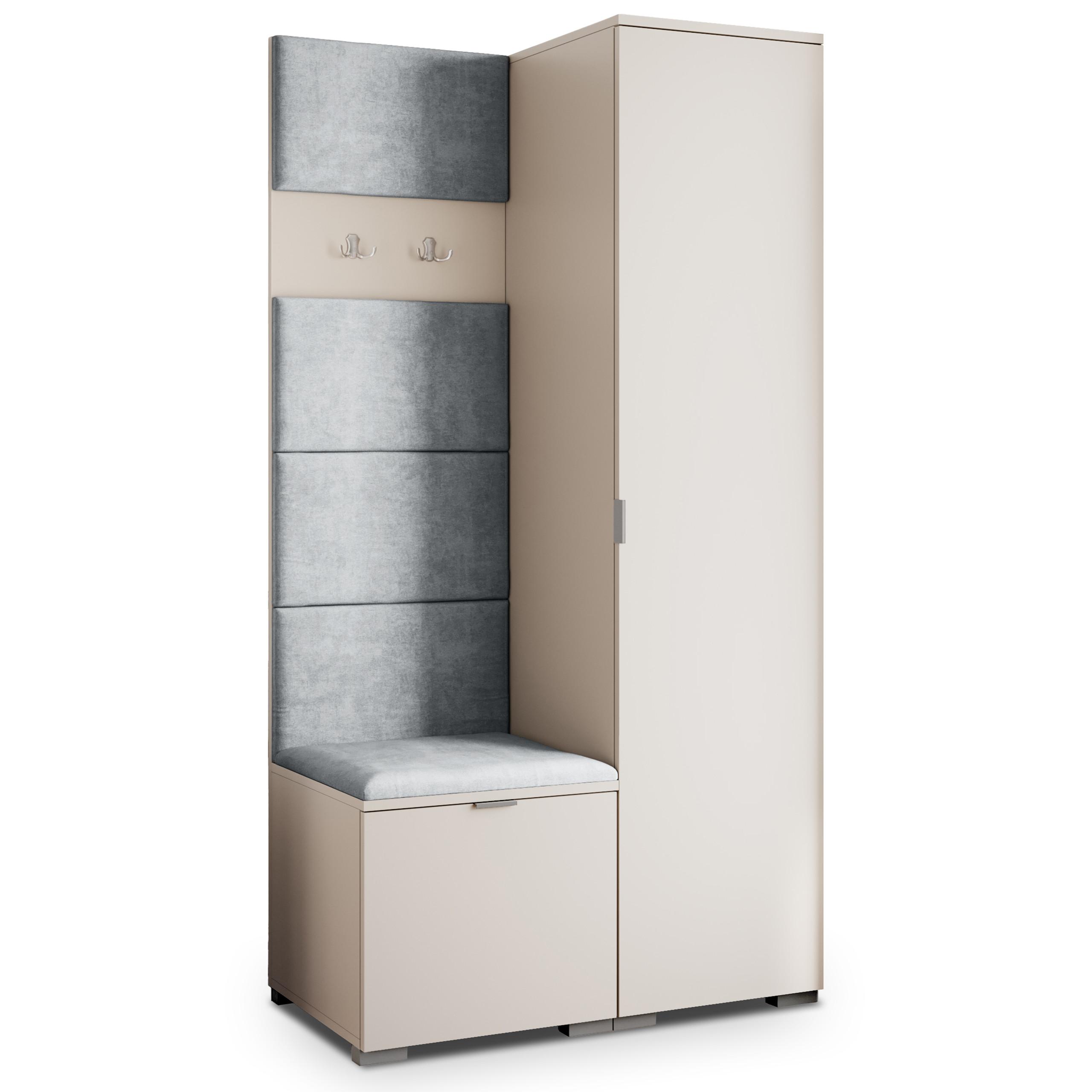GARDEROBENSCHRANK LORI 95/181/51 cm Modern Kaschmir - Kaschmir/Hellgrau, Holzwerkstoff (95/181/51cm) - MASSENO