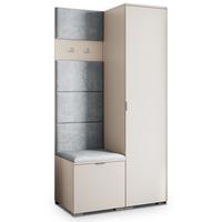 GARDEROBENSCHRANK LORI 95/181/51 cm Modern Kaschmir - Kaschmir/Hellgrau, Holzwerkstoff (95/181/51cm) - MASSENO